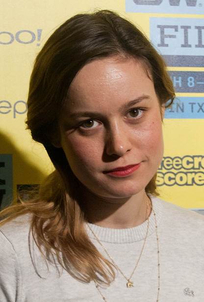 Brie Larson looks directly at the camera