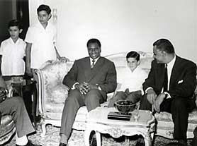 Nasser and his three sons Khaled, Abdel-Hamid and Abdel-Hakim; and the late Kenyan President Jomo Kenyatta.jpg